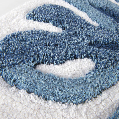 Blue Palm Bath Rug