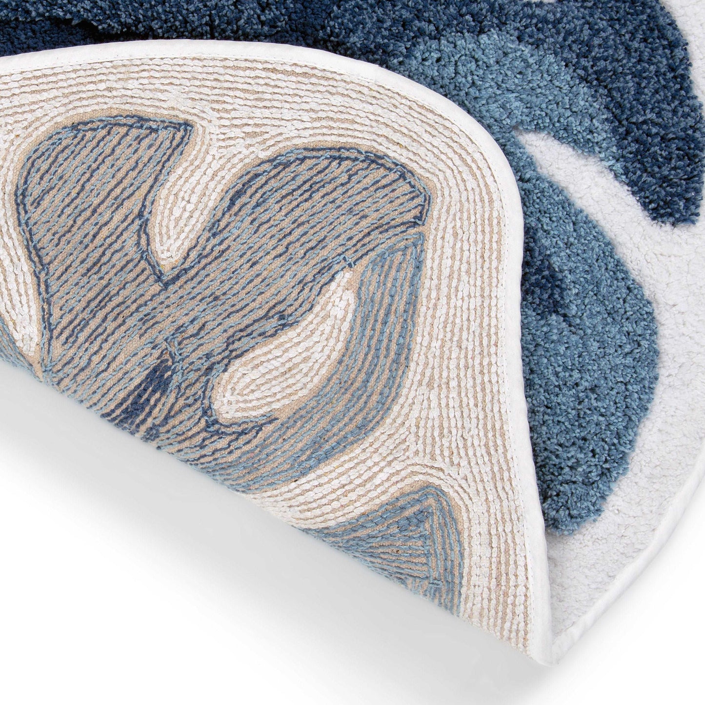 Blue Palm Bath Rug