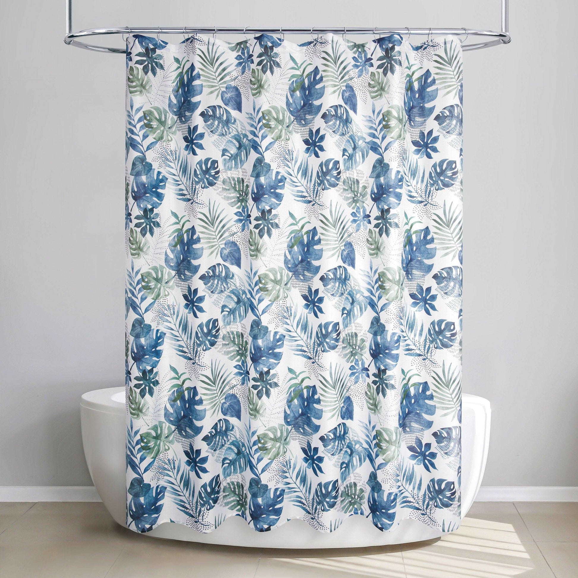 Blue Palm Shower Curtain - Allure Home Creation