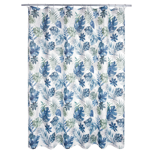 Blue Palm Shower Curtain - Allure Home Creation