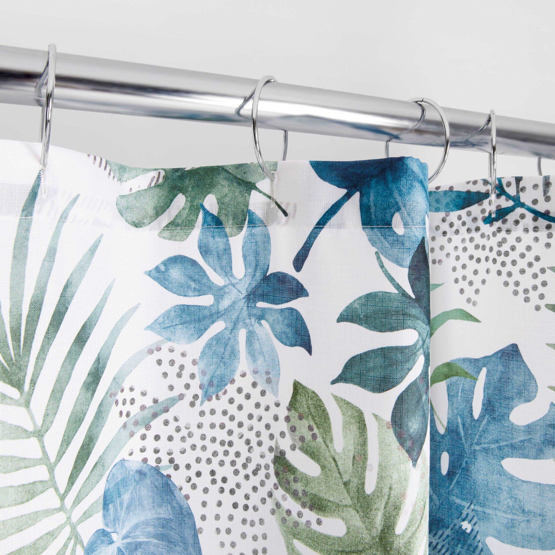 Blue Palm Shower Curtain - Allure Home Creation