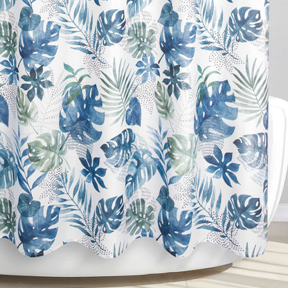 Blue Palm Shower Curtain - Allure Home Creation