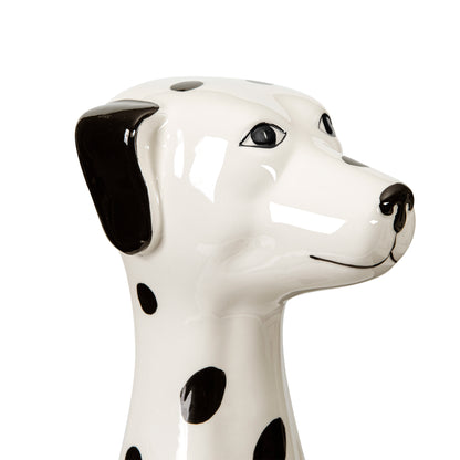 Dalmatian 2-Piece Ceramic Toilet Brush Holder with Plastic Brush Set