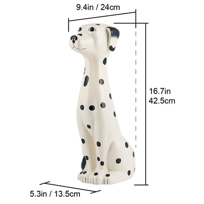 Dalmatian 2-Piece Ceramic Toilet Brush Holder with Plastic Brush Set