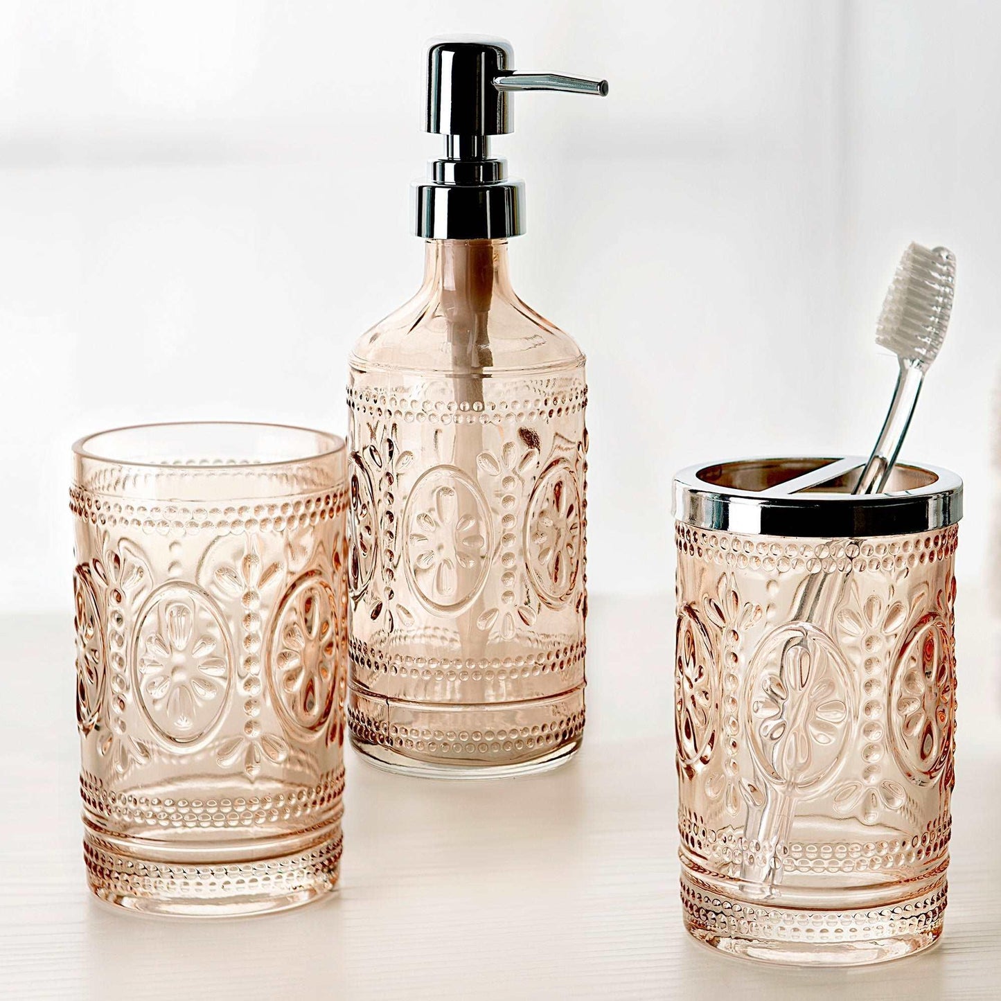 Floral Hedge 3-Piece Bathroom Accessory Set - Allure Home Creation