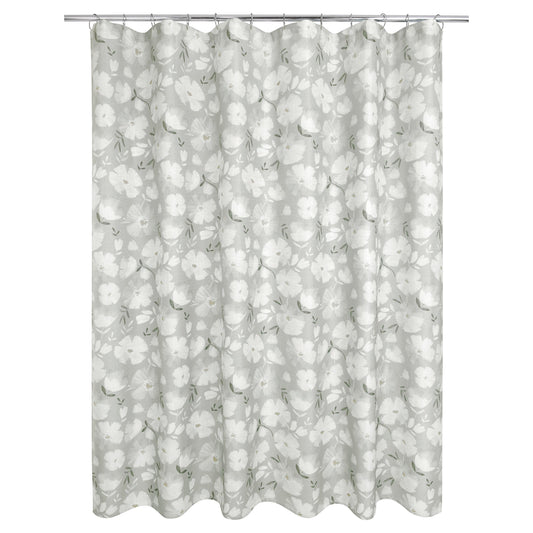 Monotone Floral Grey Shower Curtain - Allure Home Creation