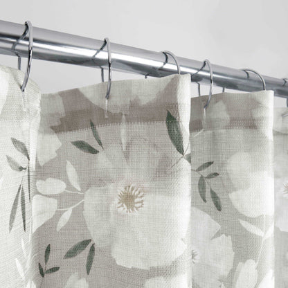 Monotone Floral Grey Shower Curtain - Allure Home Creation