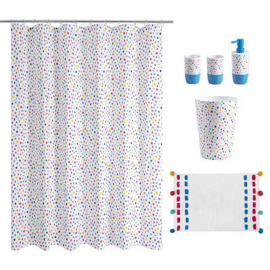 Multi Confetti Dot 6-Piece Bath Set