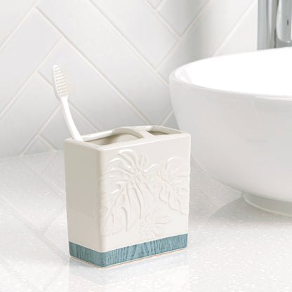 Blue Palm Toothbrush Holder