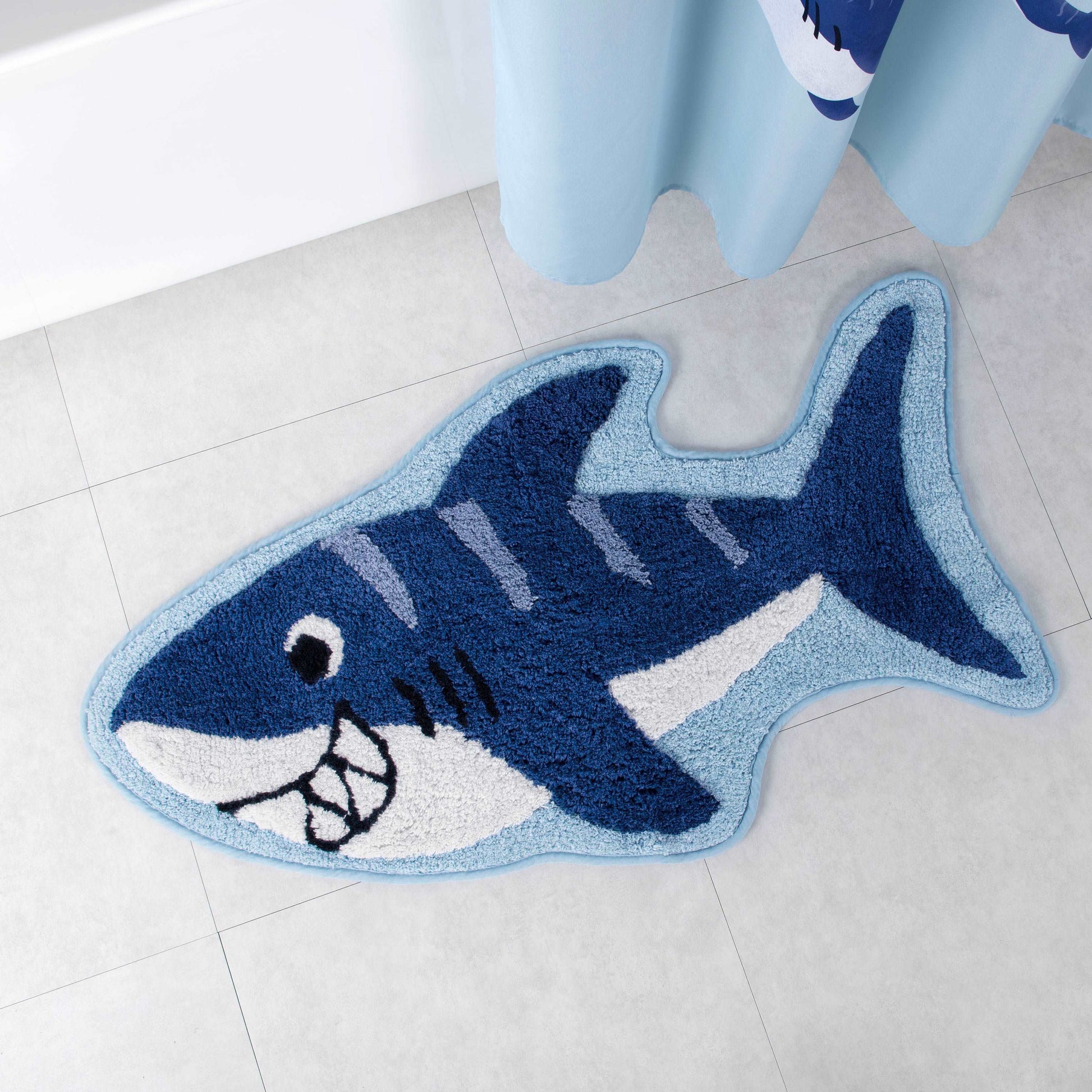 Colorful Sharks Bath Rug