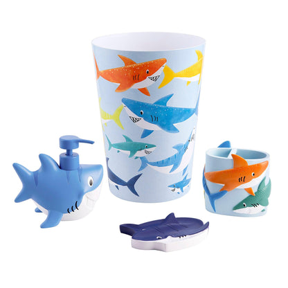 Colorful Sharks 4-Piece Bathroom Accessory Set - Allure Home Creation