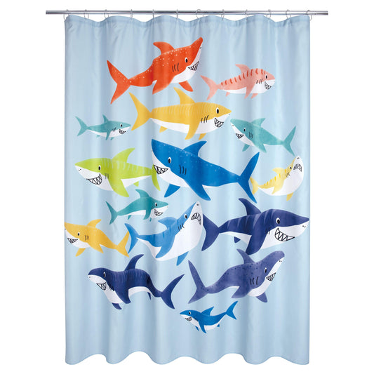 Colorful Sharks Shower Curtain - Allure Home Creation