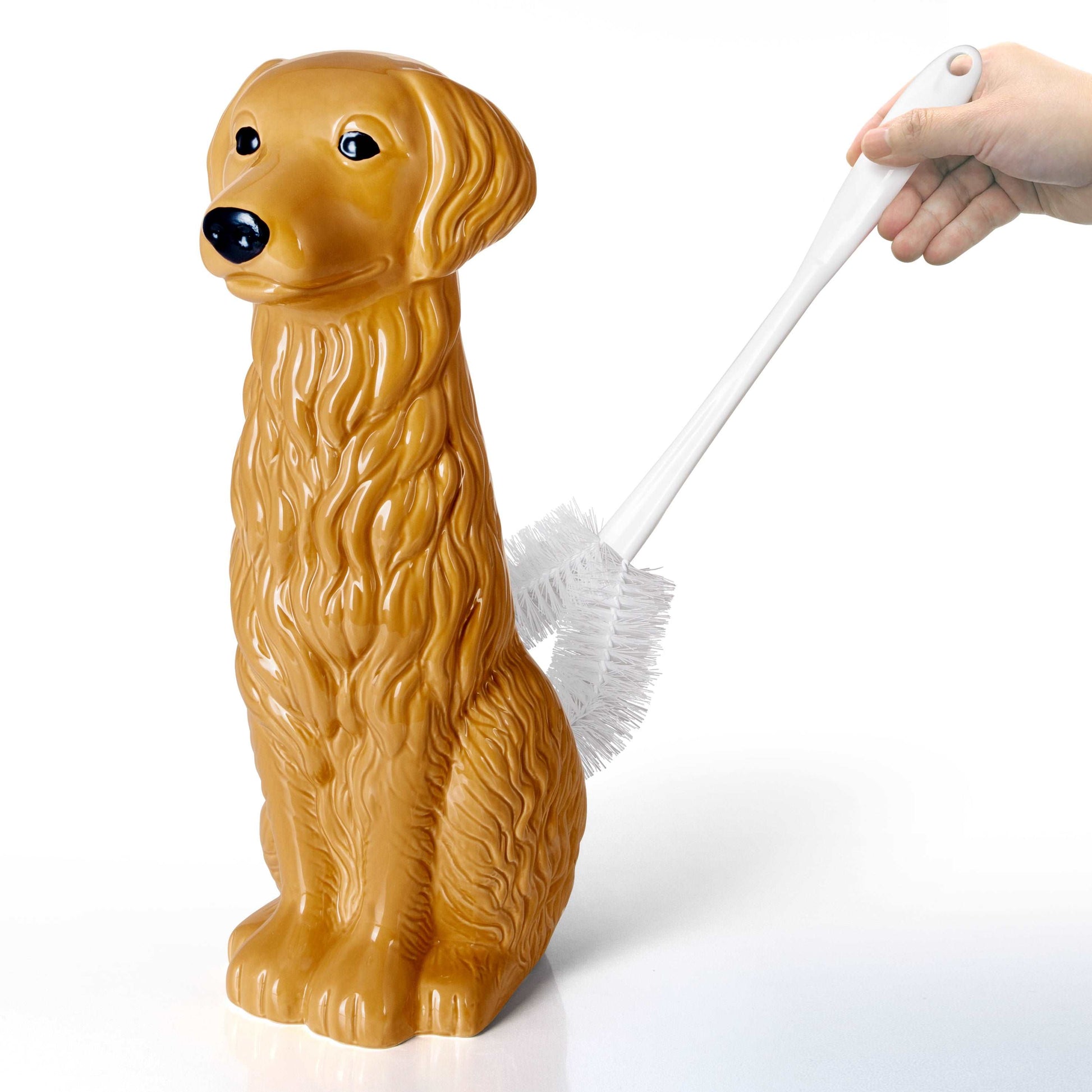 Golden Retriever Toilet Brush Holder and Brush Set