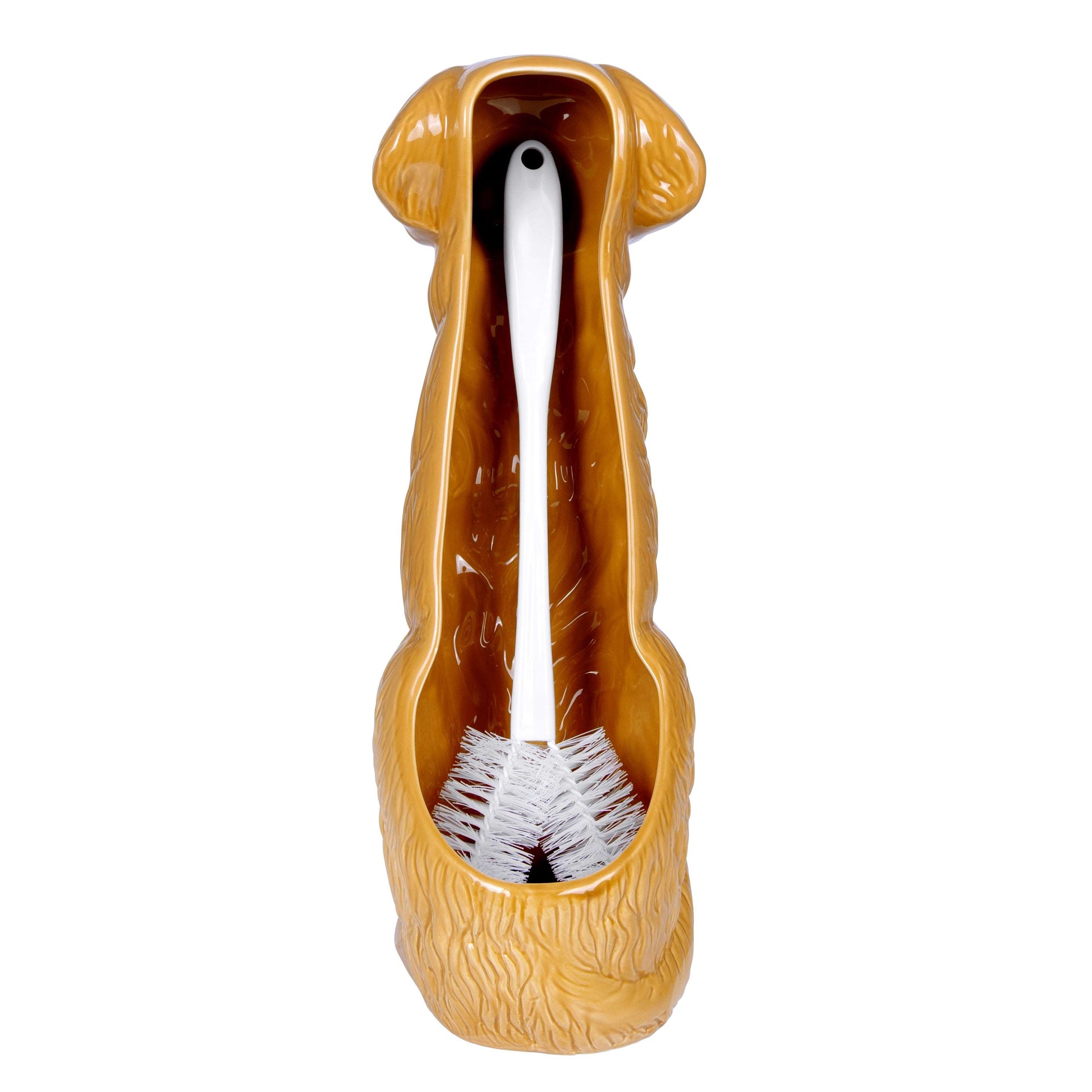 Golden Retriever Toilet Brush Holder and Brush Set