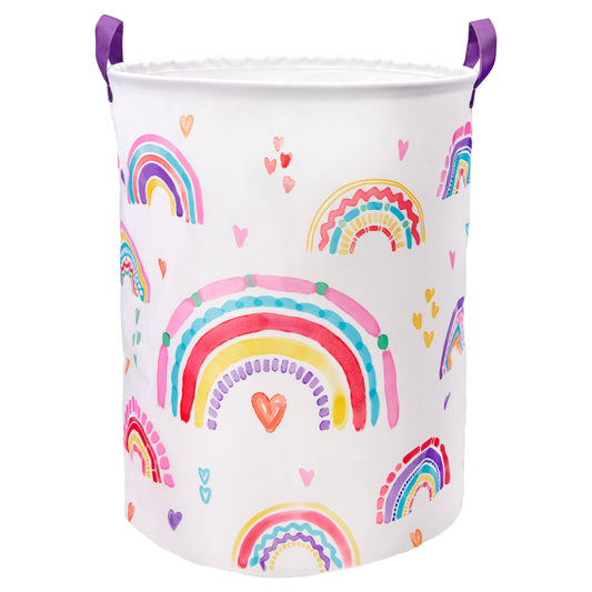 Rainbow Hearts Round Storage