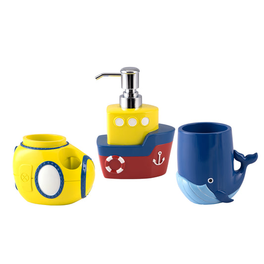 Submarine 3-Piece Bathroom Accessory Set