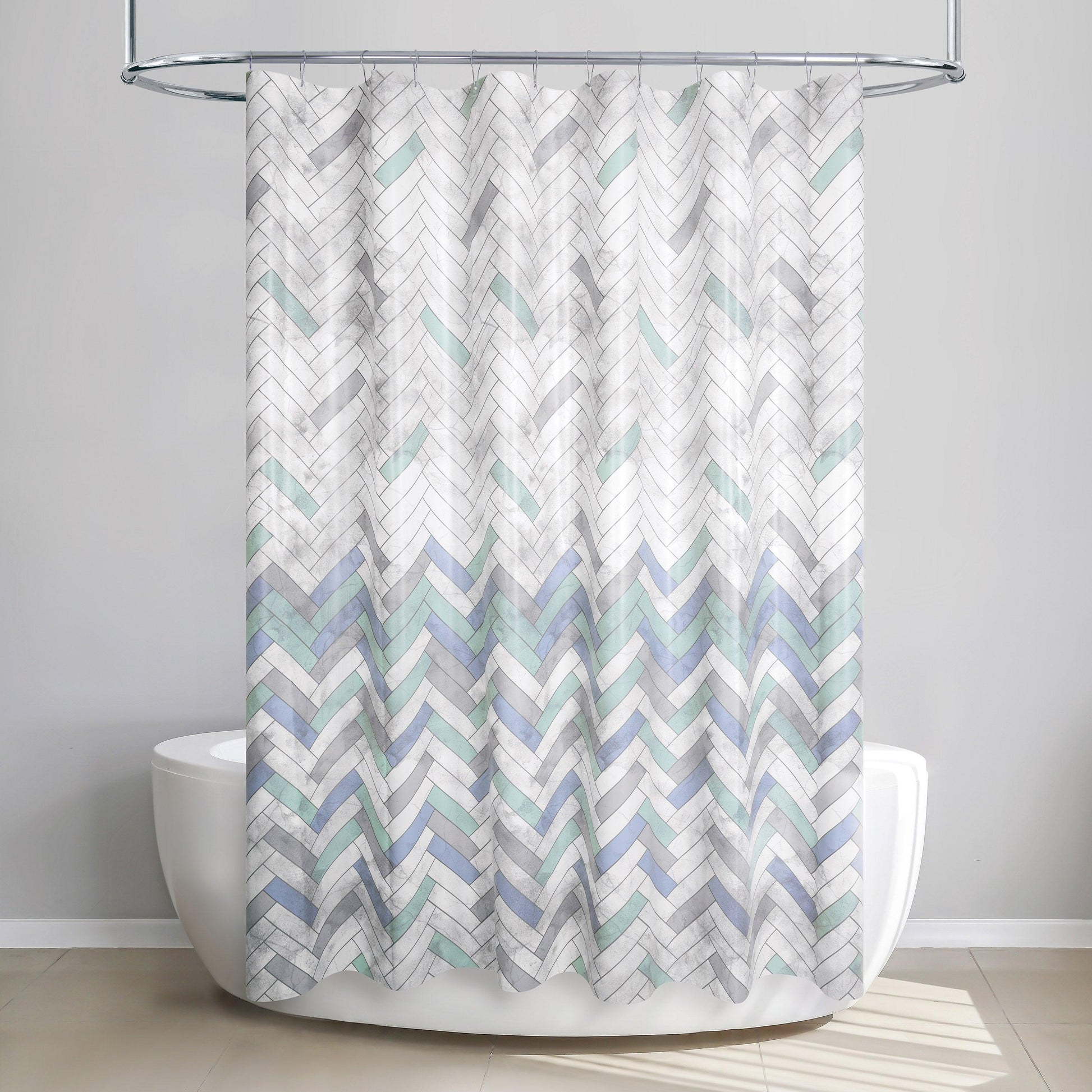 Zig Zag Tile PEVA Shower Curtain - Allure Home Creation