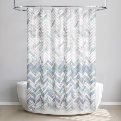 Zig Zag Tile PEVA Shower Curtain - Allure Home Creation