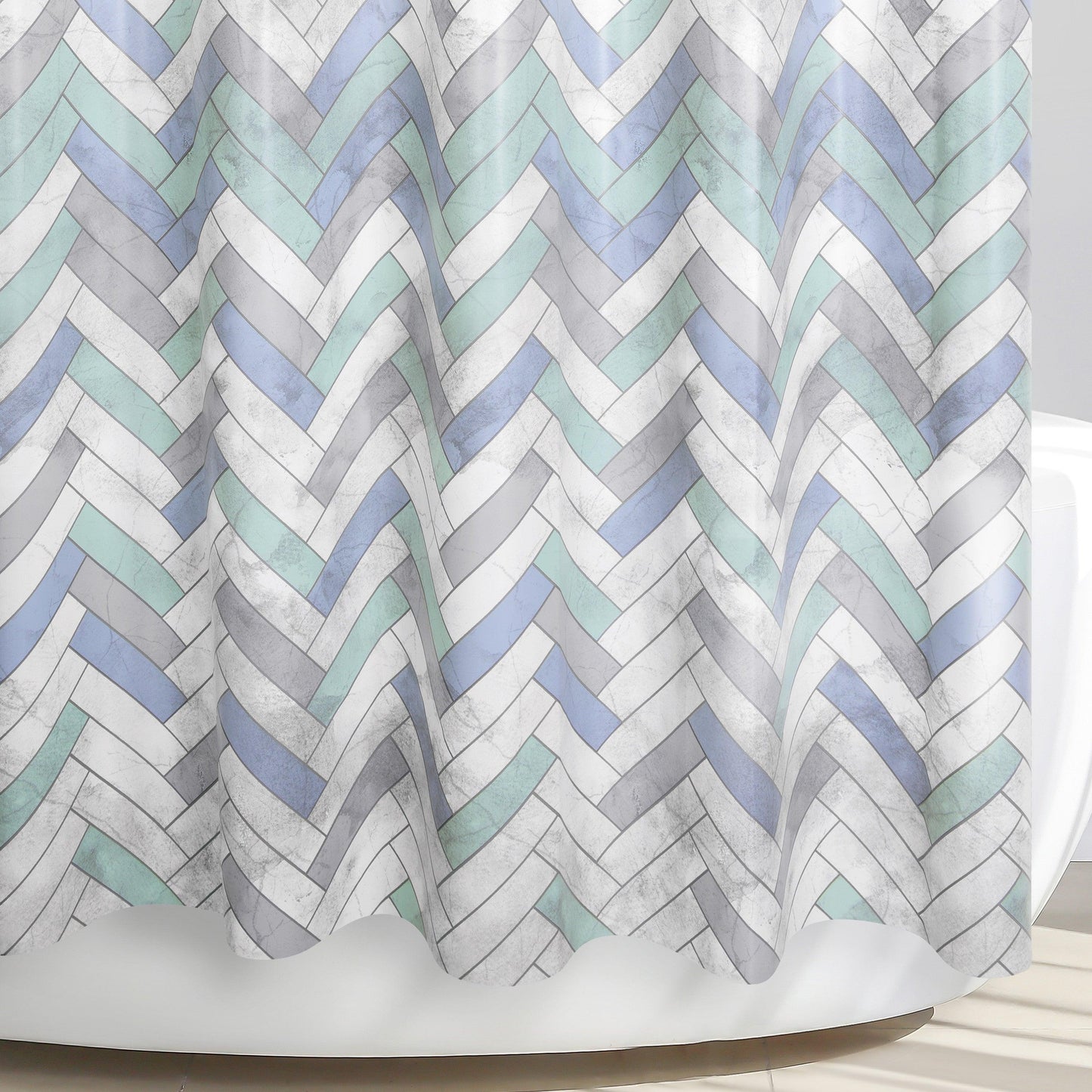 Zig Zag Tile PEVA Shower Curtain - Allure Home Creation